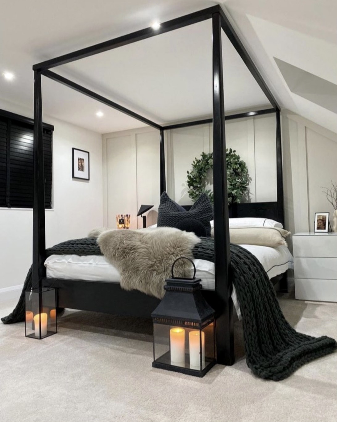 Black canopy bedroom styled by Maison Vale Studio